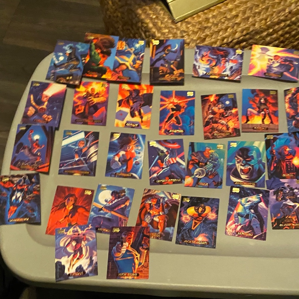 Colorful Superhero Trading Cards